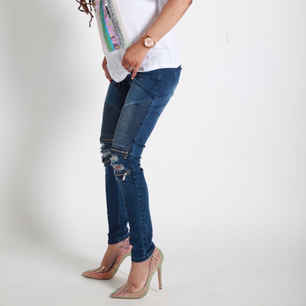biker jeans